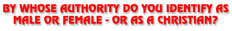 By Whose Authority Do You Identify As Male Or Female - Or As A Christian? by Paul S. Elliott